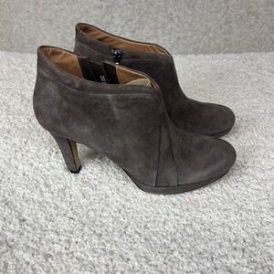 Clarks Shoes Womens 9.5 M Kently Laila Bootie Heel Brown Suede Leather
